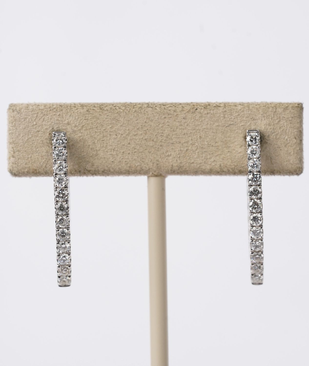 1.51 Carat Diamond Inside Out Fashion Hoop Earrings in 18k White Gold