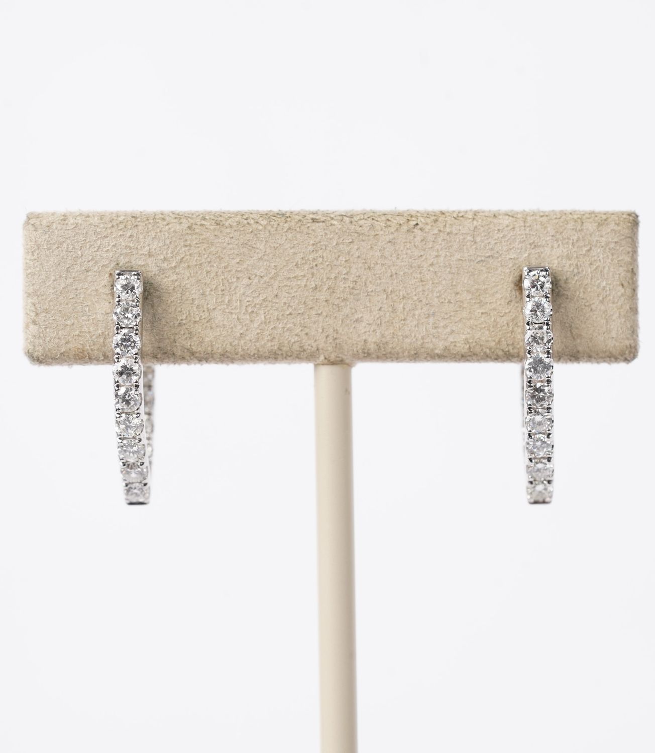 1.10 Carat Diamond Inside Out Hoop Earrings in 18k White Gold