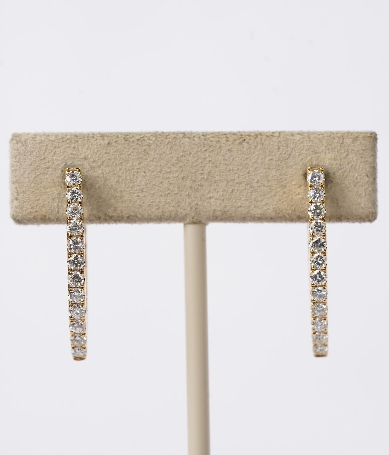 1.51 Carat Diamond Inside Out Hoop Earrings in 18k Yellow Gold