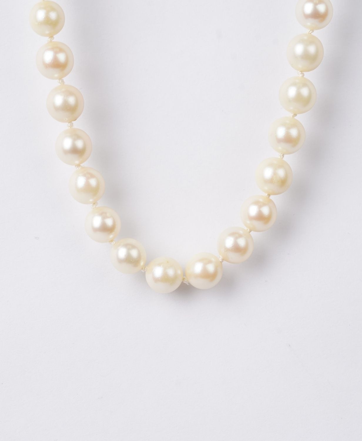 Cultured Akoya Pearl Strand in 14k White Gold | 7.5-8mm | 32"