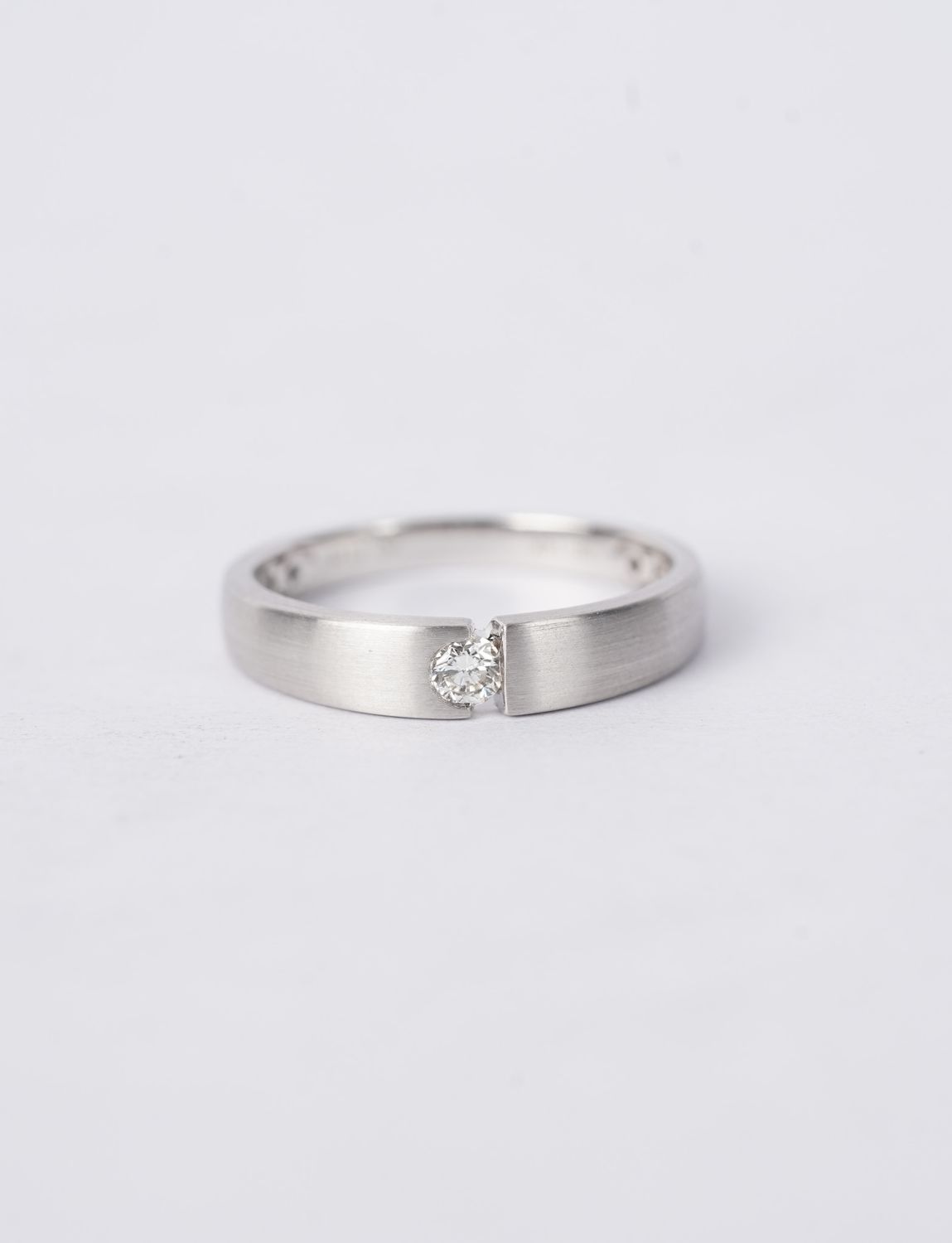 Floating Diamond Open Band in 14k White Gold