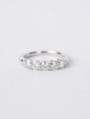 1.00 Carat Round Diamond 5-Stone Band in Platinum