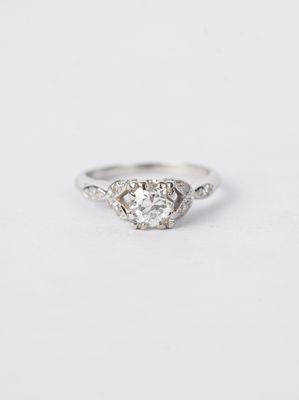 .80 Carat European Cut Diamond Vintage Ring in Platinum