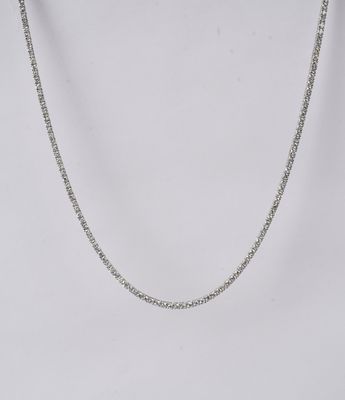 5.79 Carat Diamond Tennis Necklace in 14k White Gold | 17"