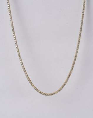5.66 Carat Diamond Tennis Necklace in 14k Yellow Gold | 16.5"
