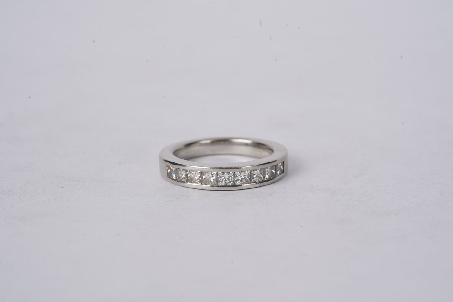 .81 Carat Princess Cut Diamond Channel Set Band in Platinum