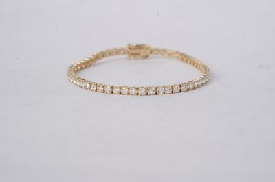 5.00 Carat Round Diamond Tennis Bracelet in 14k Yellow Gold | 7"