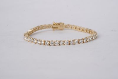 10.50 Carat Round Diamond Tennis Bracelet in 14k Yellow Gold | 7"