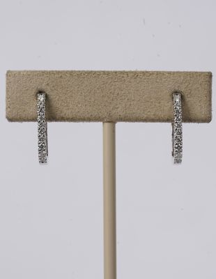 ELTX- 14KW 2.81g .33ctw Diamond Rectangle Hoop Earrings