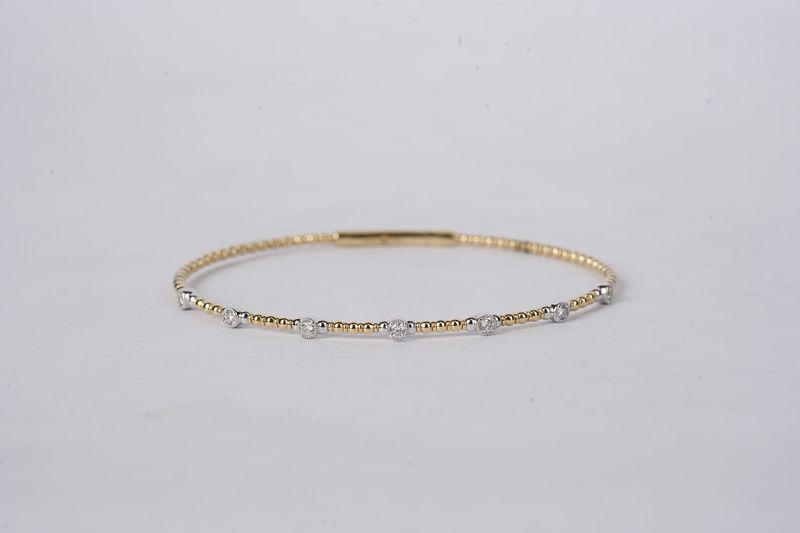 BITX- 14KWY 5.00g .23ctw Diamond Flex Bangle Bracelet