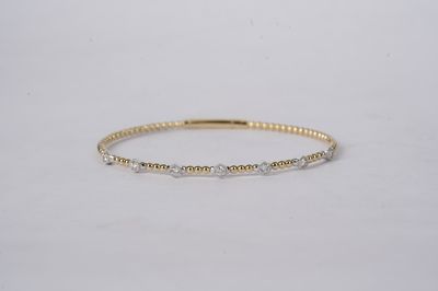 LTTX- 14KWY 5.46g .36ctw Diamond Flex Bangle Bracelet