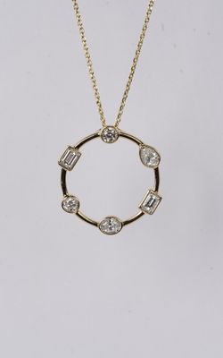 LVE- 14KY 4.09g .62ctw Diamond Fashion Necklace 16-18"