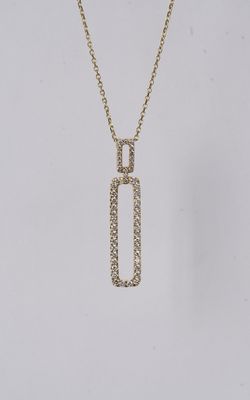 RVEX- 14KY 3.41g .44ctw Diamond Geometric Necklace 16-18"