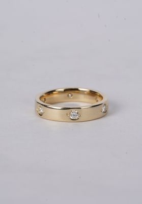ITTX- 14KY 4.37g .34ctw Diamond Burnished Set Stackable Band (size 7)