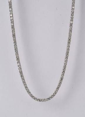 DVRT- 14KW 16.1g 8.73ctw H-I/SI2-I1 Round Diamond Tennis Necklace 16.5"