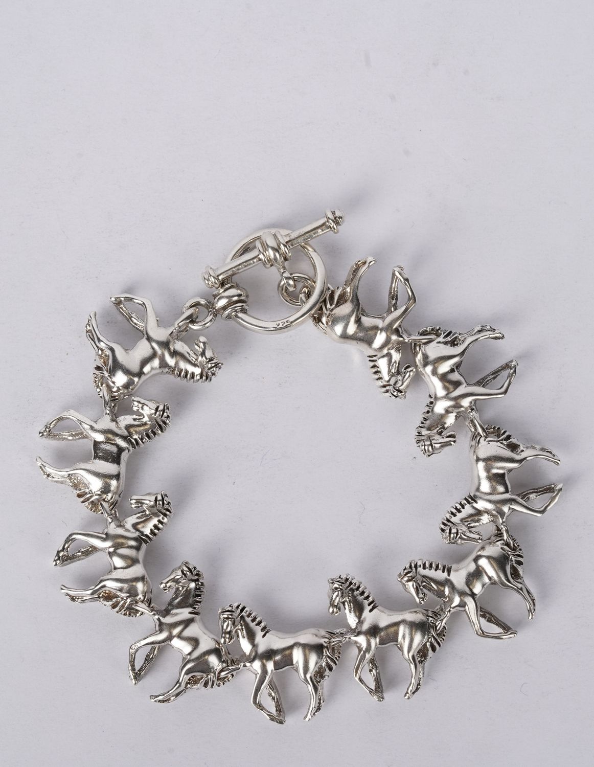 DDX- Sterling 43.57g Horse Fashion Bracelet 7.75"