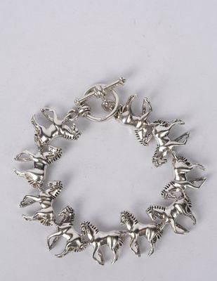 Sterling Silver Horse Fashion Bracelet | 7.75"