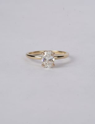 ATPT- 14KY 2.42g 1.01ct G/VS2 GIA Oval Diamond Solitaire Engagement Ring (size 7)