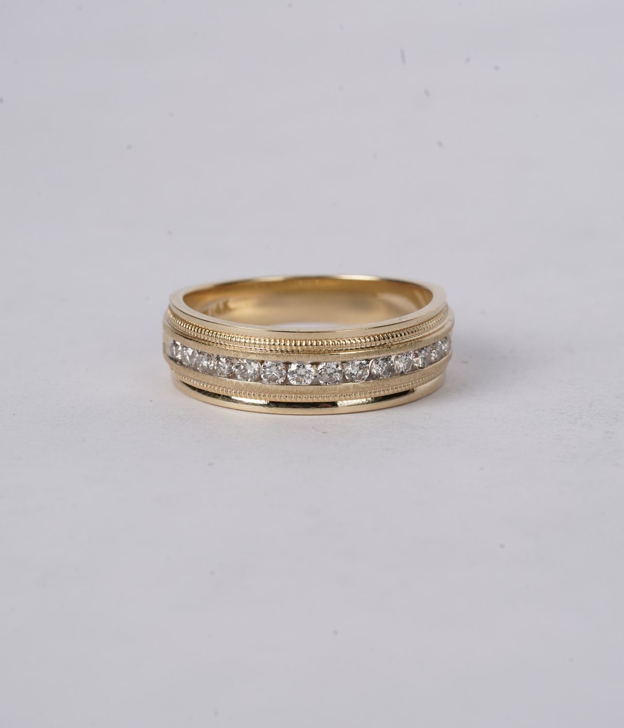 RTTX- 14KY 6.24g .50ctw Diamond Channel Set Men's Ring (size 10)