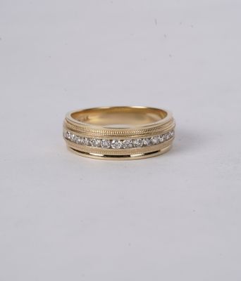 .50 Carat Diamond Channel Set Men's Ring in 14k Yellow Gold .50 Carat Diamond Channel Set Men's Ring in 14k Yellow Gold