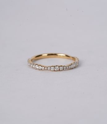 .27 Carat Diamond Curved Stackable Band in 18k Yellow Gold .27 Carat Diamond Curved Stackable Band in 18k Yellow Gold