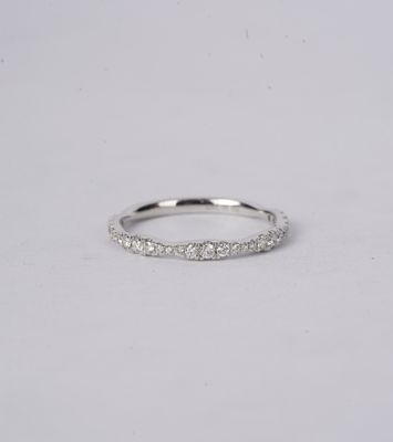 .27 Carat Diamond Curved Stackable Band in 18k White Gold .27 Carat Diamond Curved Stackable Band in 18k White Gold