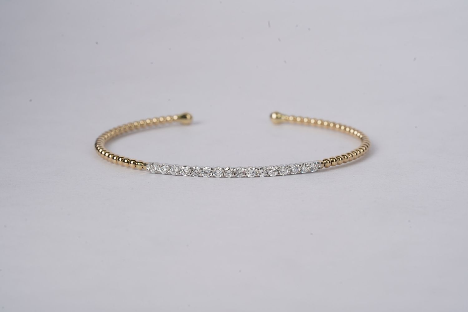 BATX- 14KWY 3.00g .63ctw Diamond Open Bangle Bracelet