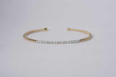 .63 Carat Diamond Open Bangle Bracelet in 14k Yellow &amp;White Gold
