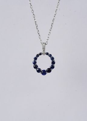 EVTX- 14-18KW 2.00g .73ctw Sapphire &amp; Diamond Fashion Ring 18"