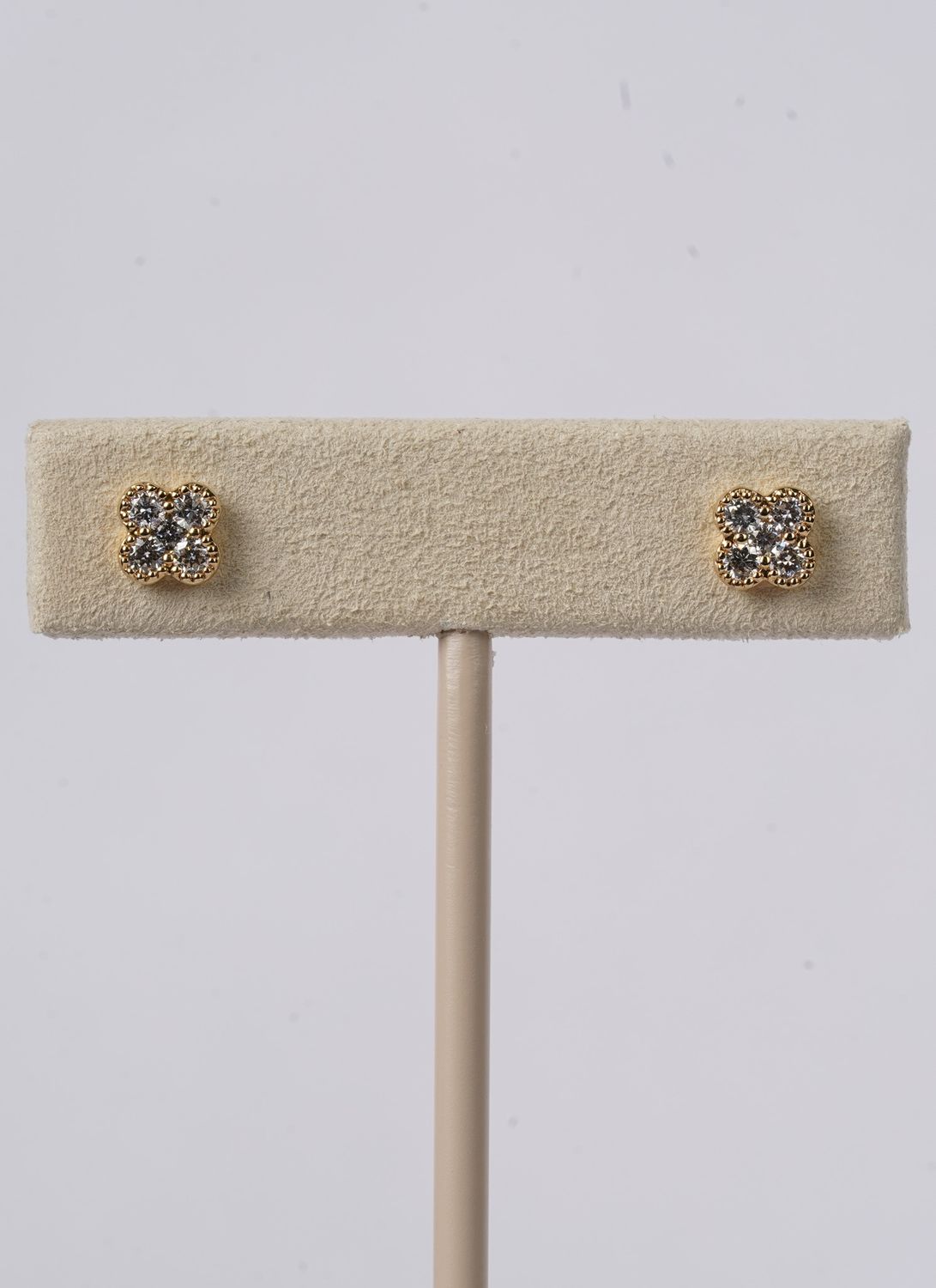 .36 Carat Diamond Clover Fashion Earrings in 18k Yellow Gold