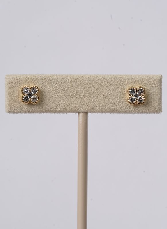 .36 Carat Diamond Clover Fashion Earrings in 18k Yellow Gold