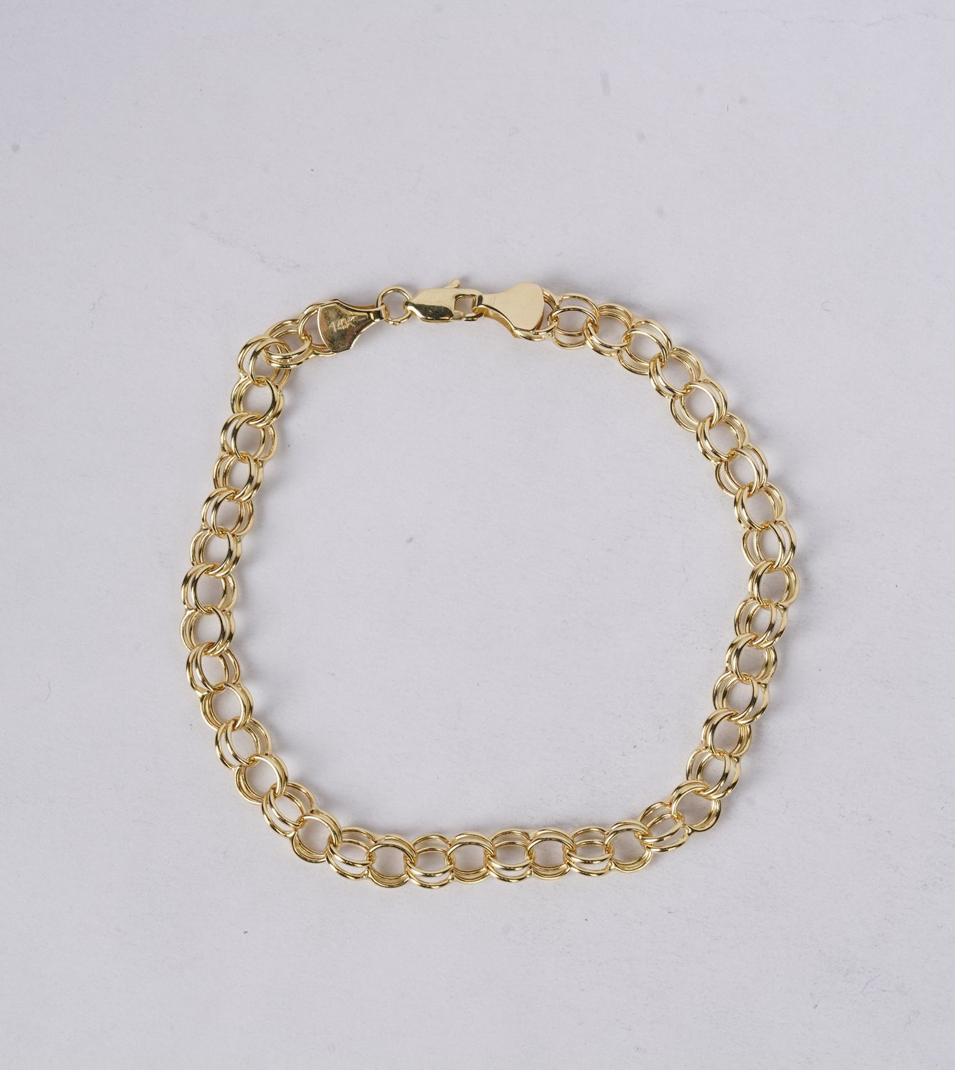 5mm Double-Link Charm Bracelet in 14k Yellow Gold | 7.25"