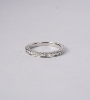 ATT- Palladium 2.60g .10ctw Diamond Stackable Band (size 5)