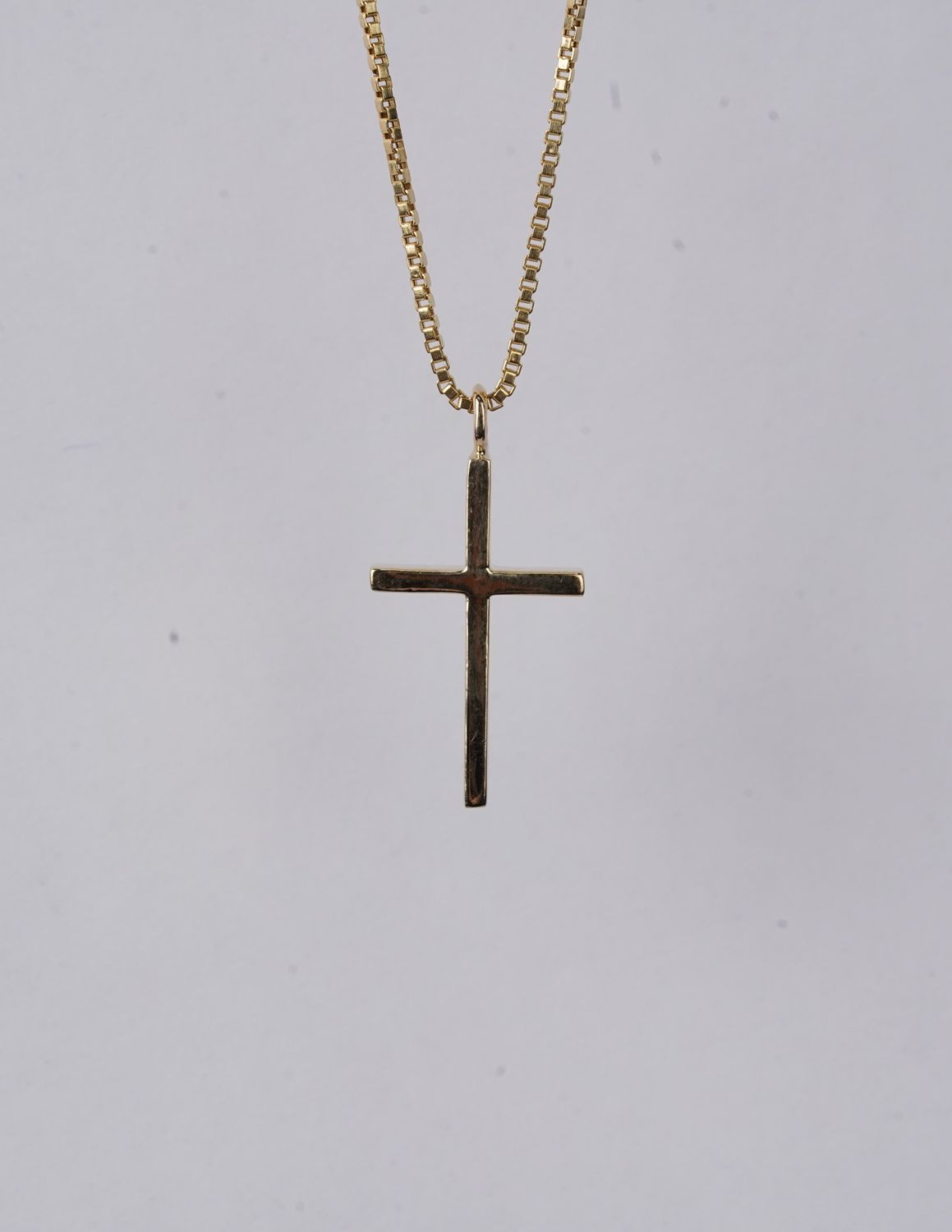 14k Yellow Gold Gold Cross Necklace | 20"