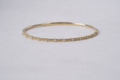 .20 Carat Diamond Station Flex Bangle Bracelet in 14k Yellow Gold