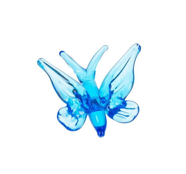 Blue Glass Butterfly Charm