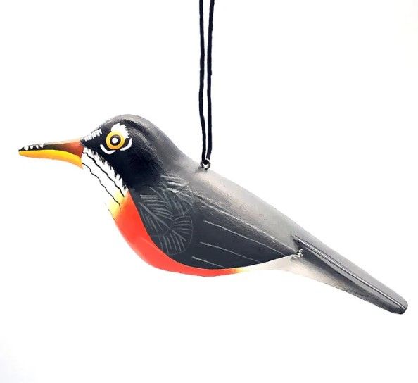 Balsa Wood Ornament - Robin