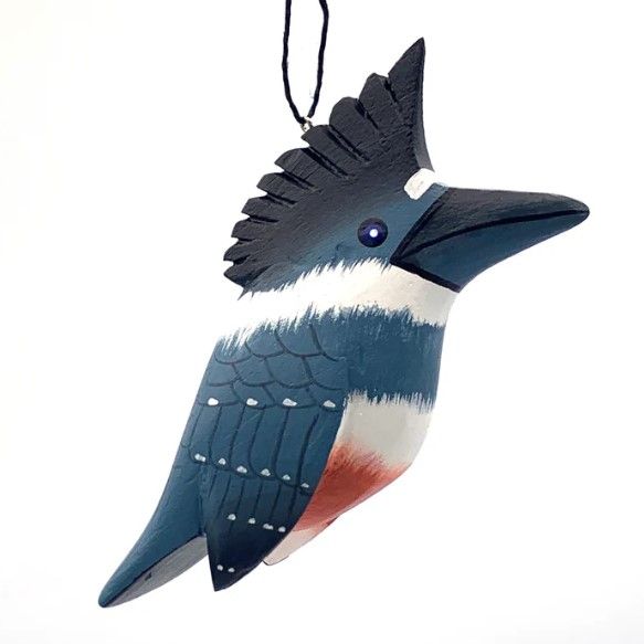 Balsa Wood Ornament - Belted Kingfisher
