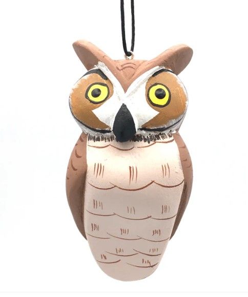 Balsa Wood Ornament - Great Horned Owl