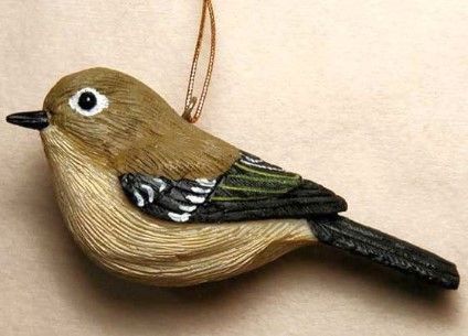 Carved Ruby Crowned Kinglet