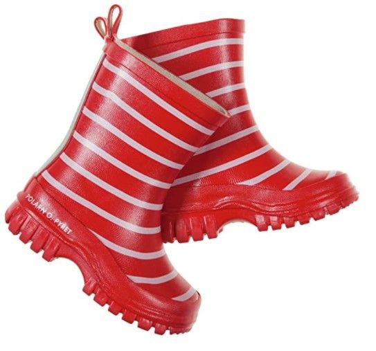 Polarn O. Pyret Striped Rainboots, Color: Red