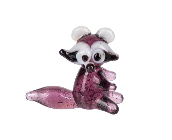 Glass Raccoon Mini Charm