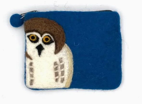 Barred Owl Felt Coin Purse