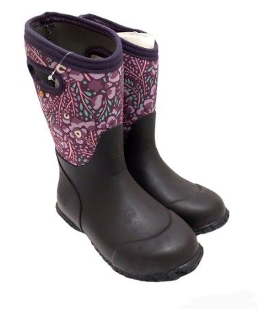 BOGS Boots York Purple Flowers 12