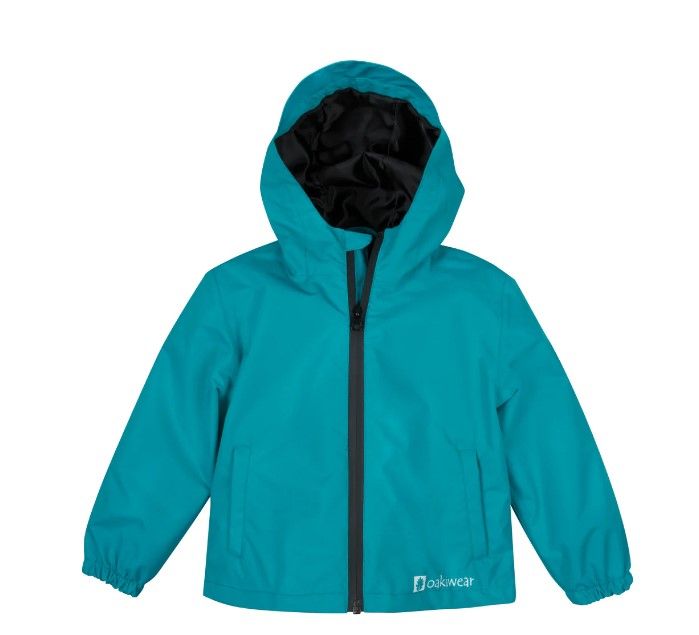 Oaki Core Rain Jacket, Color: Glacier Blue, Size: 3T