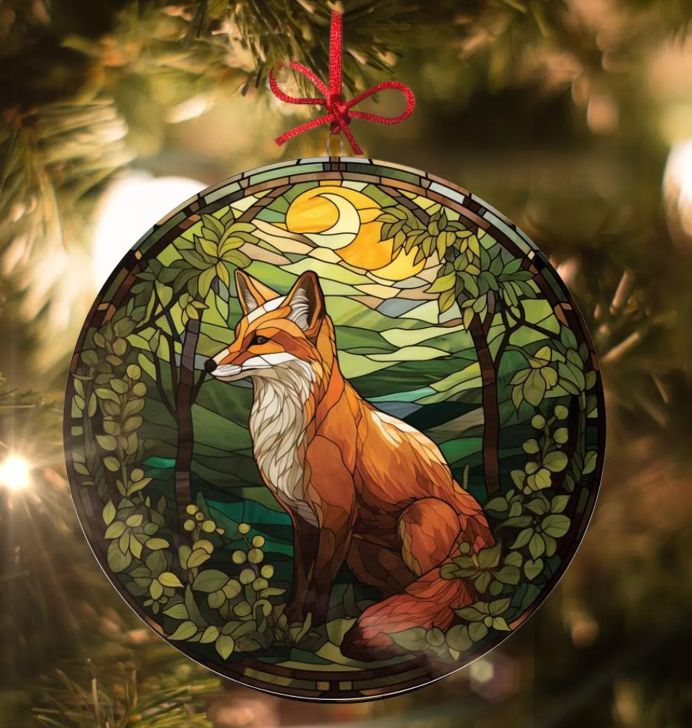 Stained Glass Suncatcher - 3" Forest Fox