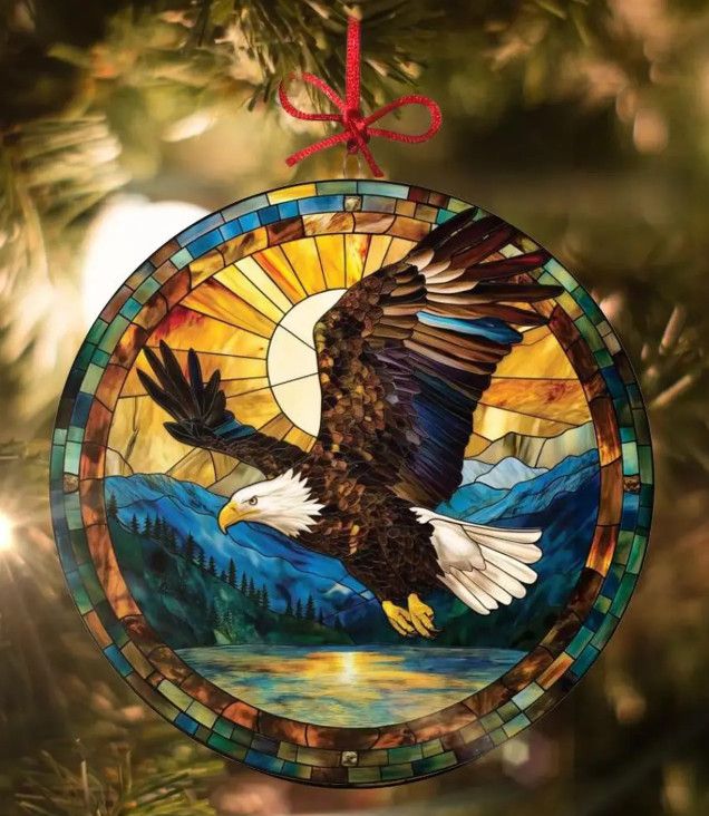 Stained Glass Suncatcher - 3" Bald Eagle
