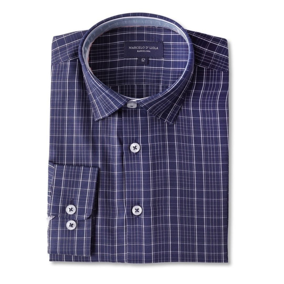 5845 Navy Plaid Shirt