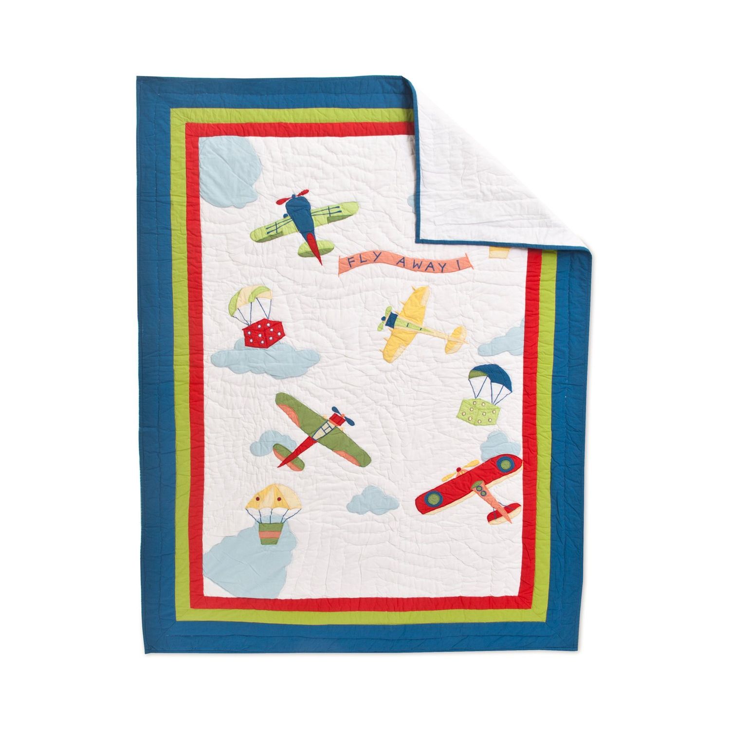 Fly Away White Baby Quilt