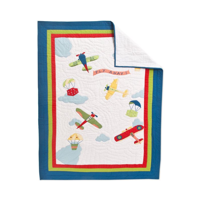 Fly Away White Baby Quilt